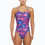 Stroje kąpielowe - Strój pływacki jednoczęściowy damski Nike Hydrastrong Multi Print Lace Up Tie Ba - miniaturka - grafika 1