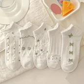 Inne - TEMU 5 par krótkich skarpetek do kostki dla kobiet, i oddychające z koronką, miękkie i wygodne na . - miniaturka - grafika 1
