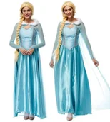 Stroje karnawałowe - Strój Kostium Sukienka Elza Elsa Cosplay Xs/S - miniaturka - grafika 1