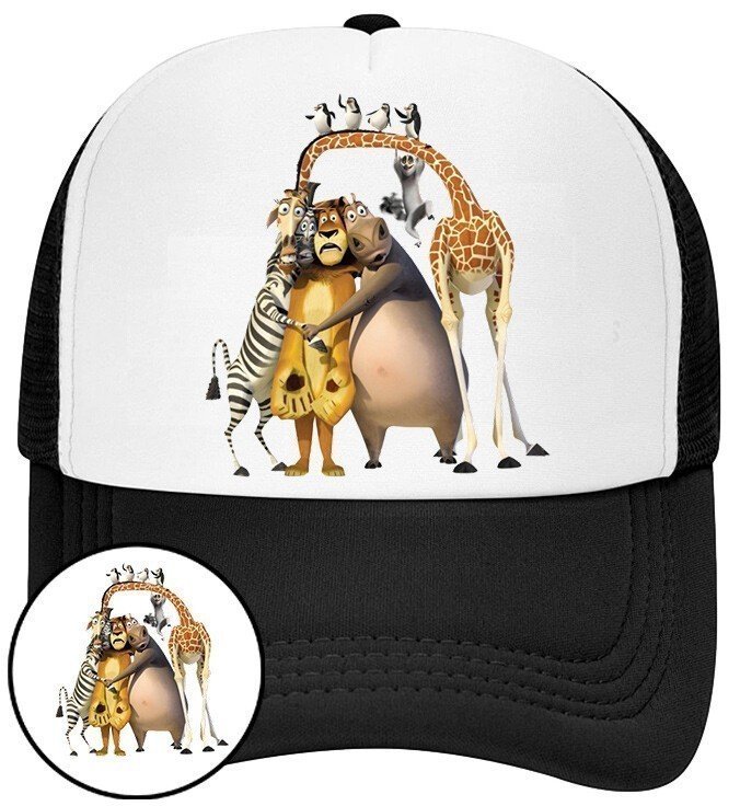 Czapka z Daszkiem Madagaskar Czarna z Nadrukiem Siatka Bejsbolówka