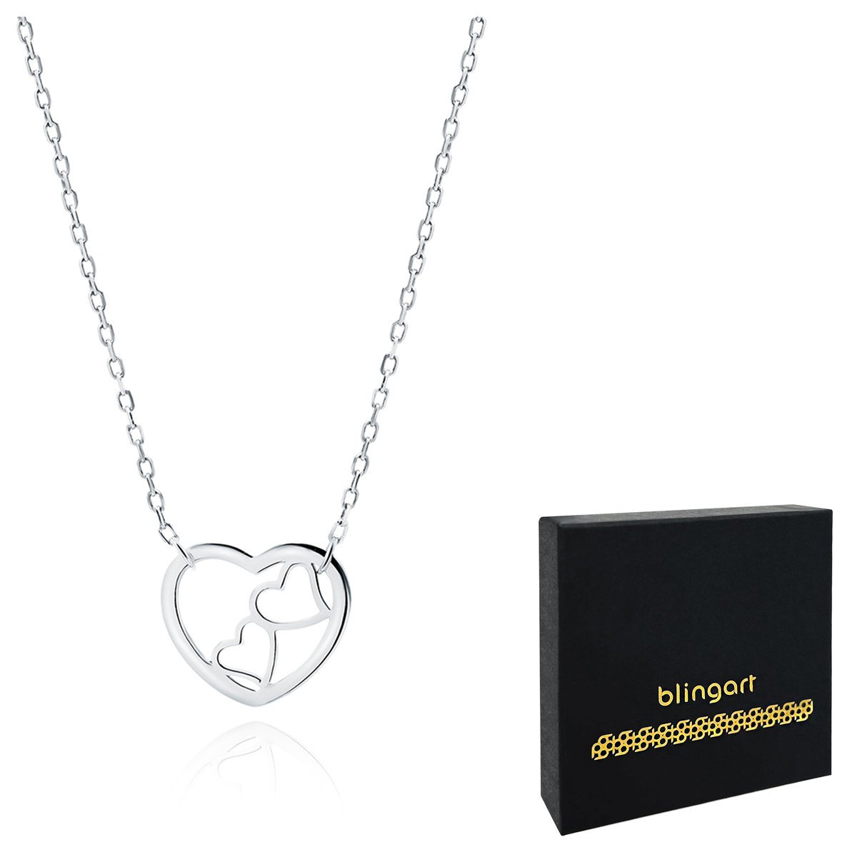 Naszyjnik srebrny damski 925 SERCE regulowany RODO