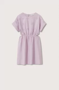 Sukienki - Mango Kids Kids sukienka bawełniana dziecięca Paulina kolor fioletowy mini rozkloszowana - grafika 1