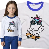 Piżamy dla dziewczynek - Piżama dziecięca Jednorożec Unicorn Na Deskorolce 110/116 - VoloDonum - miniaturka - grafika 1