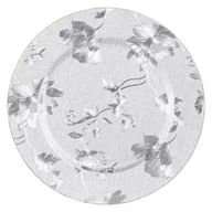 Talerze - Podtalerz srebrny wzór kwiatowy 33 cm - miniaturka - grafika 1