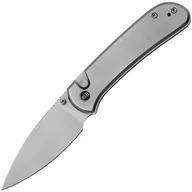 Scyzoryki - We Knife Qubit Polerowana Rękojeść z Tytanu z Wykończeniem Bead BlastedPolerowane Ostrze CPM 20CV z - miniaturka - grafika 1