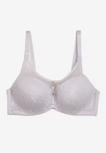 Biały Biustonosz Koronkowy Full Cup z Ozdobą Między Miseczkami Thaliane - Biustonosze - miniaturka - grafika 1