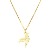 Naszyjniki - MYNESS Naszyjnik pozłacany z kolibrem - miniaturka - grafika 1