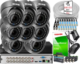 BCS Basic Monitoring po skrętce Basic Full HD 2MPx 1TB H265+ 8 x Kamera kopułkowa 2.8-12mm IR 40m Rejestrator 16 kanałowy ZM13419 - Zestawy do monitoringu - miniaturka - grafika 2