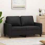 Sofy i kanapy - 2-osobowa sofa, czarna, 120 cm, sztuczna skóra Lumarko! - miniaturka - grafika 1