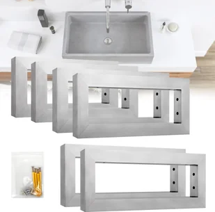 XMTECH 2-częściowy uchwyt ścienny ze stali nierdzewnej 350x150mm uchwyt na umywalkę półka ścienna uchwyt ścienny na ręcznik umywalkowy (srebrny) - Ręczniki - miniaturka - grafika 1