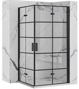 Kabiny prysznicowe - Kabina prysznicowa 110x110 składana Molier Black Double Rea - miniaturka - grafika 1