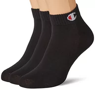 Skarpetki damskie - Champion Unisex Kids Core - Junior 3PP Quarter Skarpety, Czarny, 35.5-37.5 EU - miniaturka - grafika 1