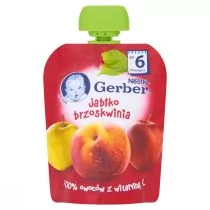 Gerber Deserek Jabłko brzoskwinia po 6 m-cu 90 g - Desery dla dzieci - miniaturka - grafika 1