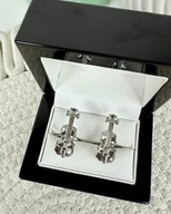 Spinki do mankietów i krawatów - SPINKI DO MANKIETÓW koszuli mankietu skrzypce srebrne - miniaturka - grafika 1