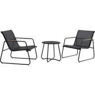 Meble ogrodowe - OBI Komplet mebli balkonowych WHITTON czarny 3-częściowy - miniaturka - grafika 1