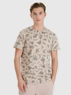 4F T-shirt oversize z nadrukiem męski 4FRSS25TTSHM2730-83A Brązowy Roz. XXL - Koszulki męskie - miniaturka - grafika 1