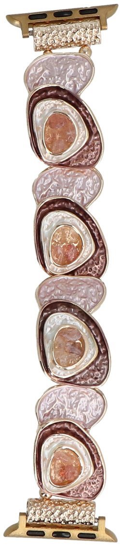 GlacierX bransoleta do smartwatcha Gleam Layered Stretch Bracelet Mahogany Rose do Apple Watch 38/40/41mm Różowo-Kawowa