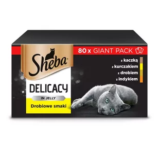 Sheba saszetki 80x85g Delicacy Drobiowe smaki mokra karma dla kotów w galaretce z kaczką z kurczakiem z drobiem z indykiem 54094-uniw - Mokra karma dla kotów - miniaturka - grafika 1