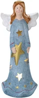 Ozdoby bożonarodzeniowe - Figurka ozdobna świecąca Aniołek niebieski 19,5 cm - miniaturka - grafika 1