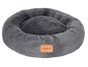 MIMIKO Pets Legowisko Shaggy okrągłe L 60cm grafitowe - Legowiska dla psów - miniaturka - grafika 1