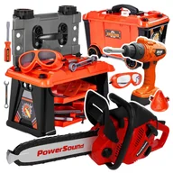 Zabawy w naśladowanie dorosłych - Zestaw Majsterkowicza Walizka Warsztat Dla Dzieci + Piła Łańcuchowa Z962Z - miniaturka - grafika 1