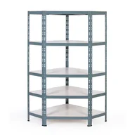 Szafy i regały magazynowe - Narożny regał półkowy, 1800 x 900 x 400 mm, nośność 175 kg - miniaturka - grafika 1