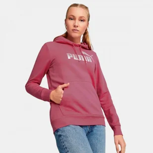 Damska Bluza Puma Kangurka Ocieplana z Kapturem Metallic Logo 849958-45 - Bluzy sportowe damskie - miniaturka - grafika 1