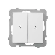 Wyłączniki światła i elektryczne - Ospel Łącznik modułowy AS żaluzjowy biały - miniaturka - grafika 1