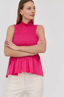 Bluzki damskie - Silvian Heach bluzka bawełniana damska kolor różowy gładka - grafika 1