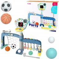 Zabawki interaktywne dla dzieci - Wielofunkcyjna Bramka 5w1 Piłka Nożna Kręgle Golf Koszykówka Baseball - miniaturka - grafika 1