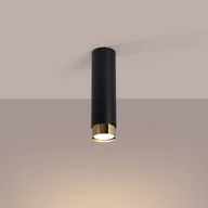 Lampy sufitowe - Plafon ALVOR 22,5 czarny/złoty LED 3000K - 6x6x22.5cm Sollux - miniaturka - grafika 1