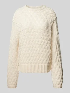 Sweter z dzianiny ze ściegiem warkoczowym model ‘BUBBA’ - Swetry damskie - miniaturka - grafika 1