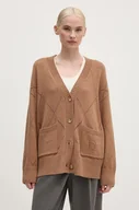 Swetry damskie - Pepe Jeans kardigan z domieszką wełny IDRIS CARDIGAN kolor beżowy PL702213 - miniaturka - grafika 1