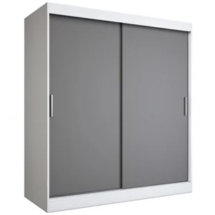 Szafa przesuwna 180 cm biel + antracyt E1-L44 - Szafy - miniaturka - grafika 1