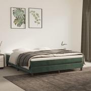 Łóżka - Lumarko Rama łóżka, ciemnozielona, 180x200 cm, tapicerowana aksamitem - miniaturka - grafika 1