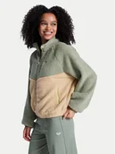 Bluzy damskie - Roxy Polar Boundless Spirit ERJPF03249 Zielony Regular Fit - miniaturka - grafika 1