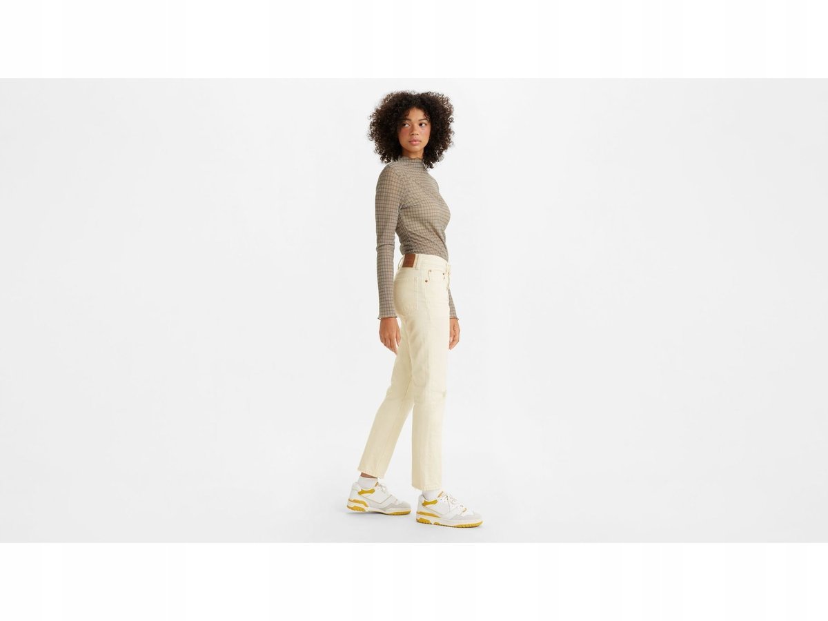 LEVI'S JEANSY DAMSKIE WYSOKI STAN PROSTE W KOLORZE BEŻOWYM 26/28 7BA