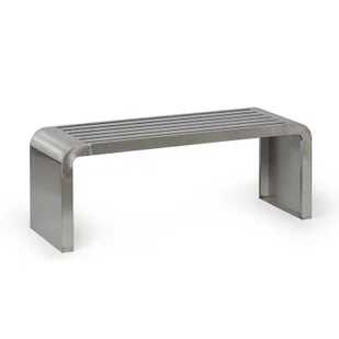 Ławka parkowa RESTO, 1200 mm, stal nierdzewna - Wyposażenie miejsc publicznych - miniaturka - grafika 1