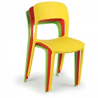 Krzesła - B2B Partner Designerskie plastikowe krzesło kuchenne REFRESCO, białe 413025 - miniaturka - grafika 1