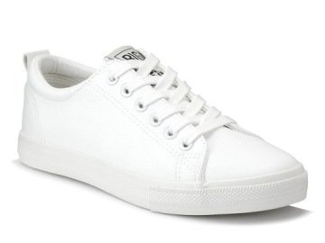 Trampki damskie całe białe Big Star JJ274311 ekoskóra niskie sznurowane 37