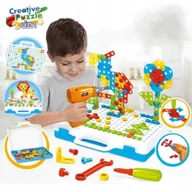 Klocki - KREATYWNE PUZZLE KLOCKI KONSTRUKCYJNE 3D WKRĘTARKA WALIZKA 237 elem. - miniaturka - grafika 1