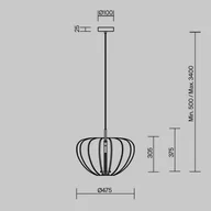 Lampy sufitowe - Maytoni Lampa wisząca Cambio, możliwość ściemniania, brązowy / rdzawy, salon / jadalnia, tkanina / materiał / jedwab, nowoczesny - miniaturka - grafika 1
