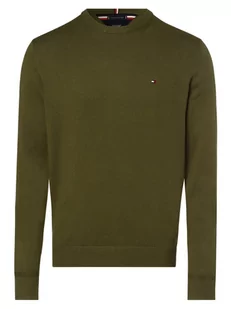Tommy Hilfiger - Sweter męski z dodatkiem kaszmiru, zielony - Swetry męskie - miniaturka - grafika 1