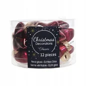 Bombki - Bombki choinkowe bordowe gwiazdki zestaw 12 szt. - miniaturka - grafika 1