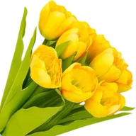 Sztuczne kwiaty - [w04359] Bukiet tulipanów żółty 9 kwiatów - miniaturka - grafika 1