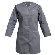 Odzież medyczna - Żakiet medyczny kosmetyczny damski szary lamówka biała rękaw 3/4 34 - miniaturka - grafika 1