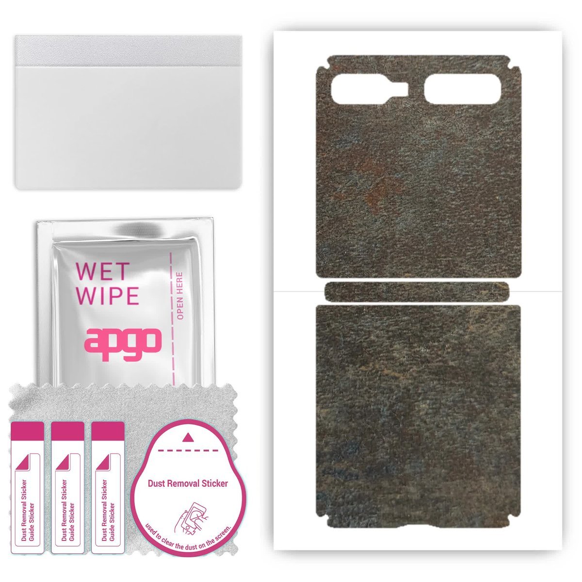 Folia naklejka skórka strukturalna na TYŁ do Samsung Galaxy Z Flip (First model) - Kamień Księżycowy - apgo SKINS