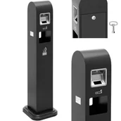 Kosze na śmieci - ulsonix Popielnica stojąca - zewnętrzna / wewnętrzna - zamykana - 32 x 30 x 120 cm ULX-ASHTRAY 02F - miniaturka - grafika 1