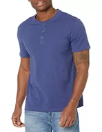 Koszulki męskie - Lee T-shirt męski, krótki rękaw, miękki, prana bawełna Henley, niebieski (Patriot Blue), M - miniaturka - grafika 1