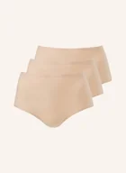 Majtki damskie - Chantelle Figi Pełne Softstretch, 3 Szt. beige - miniaturka - grafika 1